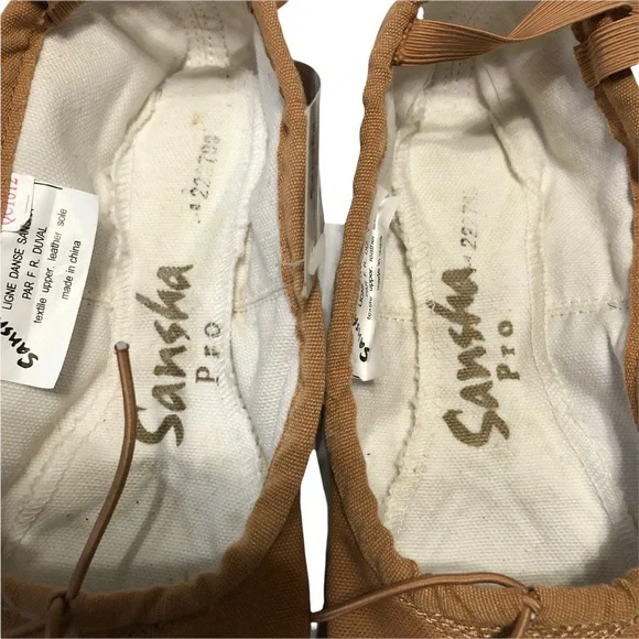 SANSHA Ligne Danse Ballet Slippers Pro 1C Tan / Flesh Size 10M NWT - Picture 3 of 9